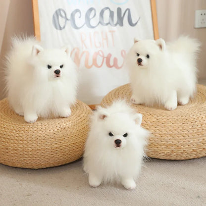 Realistic Pomeranian Plush Toy - Cute Soft Stuffed Puppy for Kids, Girls, Xmas Gifts & Home Decor