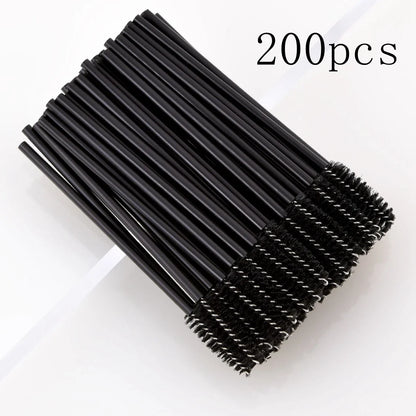 50/1000pcs Disposable Eyelash Brushes - Mascara Wands, Eyebrow Spoolie Applicators & Makeup Extension Tools