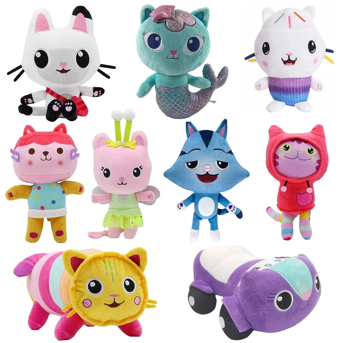 Gabby Dollhouse Mercat Plush Toy – Smiling Cat Stuffed Animal for Kids Birthday Gifts