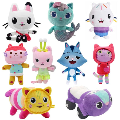 Gabby Dollhouse Mercat Plush Toy – Smiling Cat Stuffed Animal for Kids Birthday Gifts