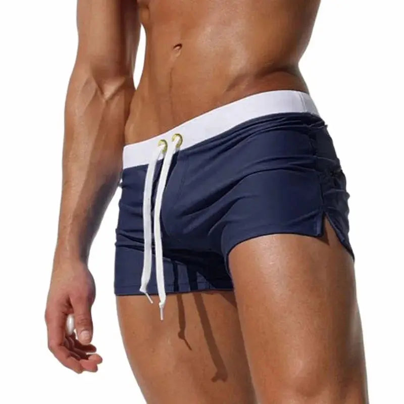 Men’s Quick-Dry Swim Trunks - Back Pocket Beach Boxer Shorts for Summer Swimming