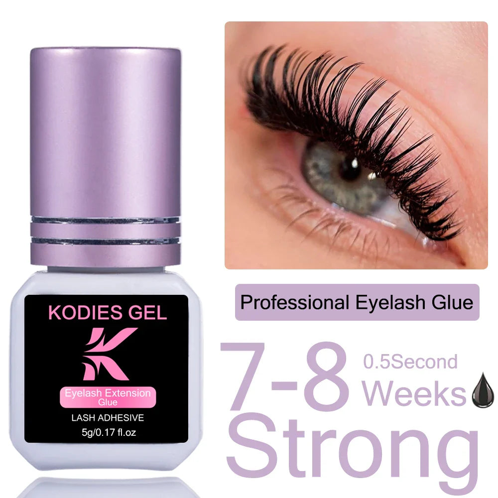 KODIES GEL Extra Strong Eyelash Glue — 5g 0.5s Fast-Dry Waterproof Adhesive for False Eyelash Extensions