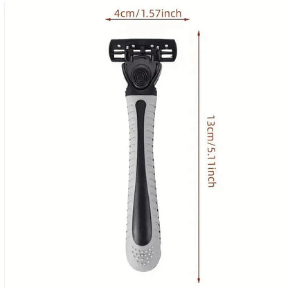 3-Layer Stainless Steel Manual Razor for Men – Washable Travel & Home Shaver for Daily Face Care