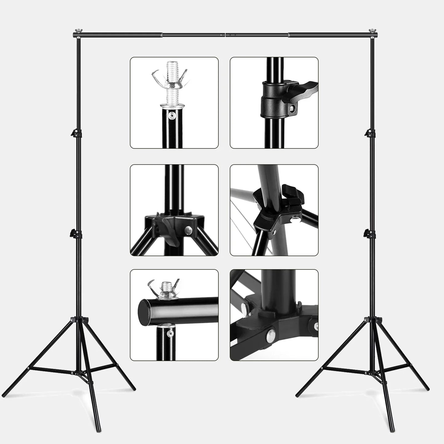 Photography Studio Backdrop Stand — Photo & Video Background Support System Kit