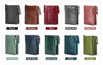 CONTACT'S Genuine Leather Short Wallet for Women — Luxury Designer Card & Coin Holder, Mini Money Clip Wallet with Free Shipping