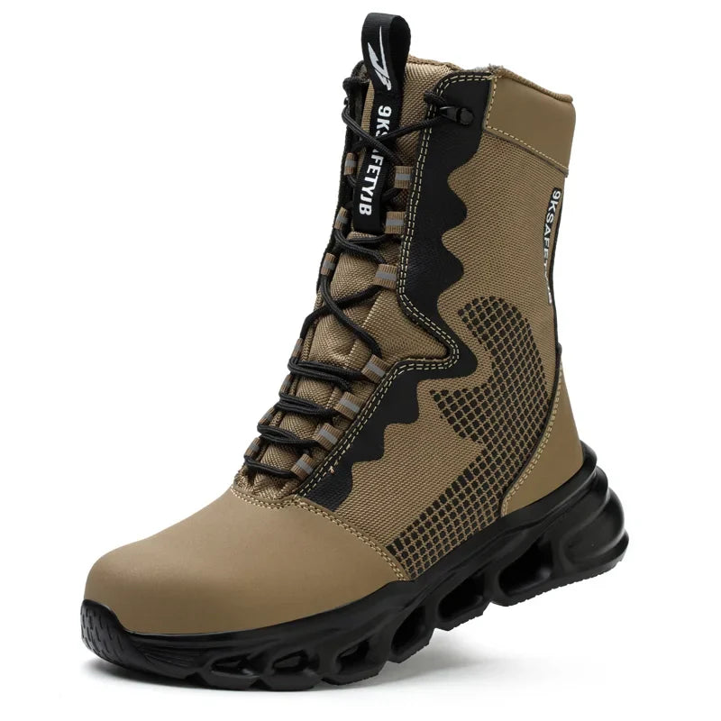 Men's Steel Toe Work Sneakers - Safety Shoes, Puncture-Proof Boots, Indestructible Lightweight Footwear for Security