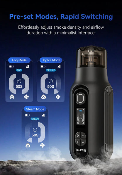 TELESIN Portable Smoke Machine – Remote-Controlled Fogger for Photography, Video Shoot Smoke Effect