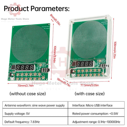 Schumann Wave Signal Generator - DC 5V Adjustable Frequency Sine Wave Generator with Micro USB Interface
