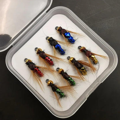 Fishing Flies Kit: Artificial Nymph Scud Fly Bug Worm Trout Insect Lure - Pack of 4pcs/8pcs/32pcs