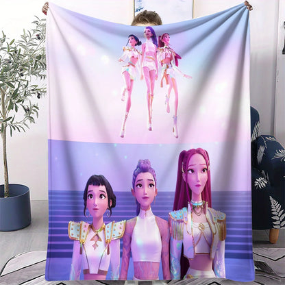 K-Pop Demon Hunters Flannel Blanket – 31 Styles Anime Throw for Home, Travel & Camping Fan Gift