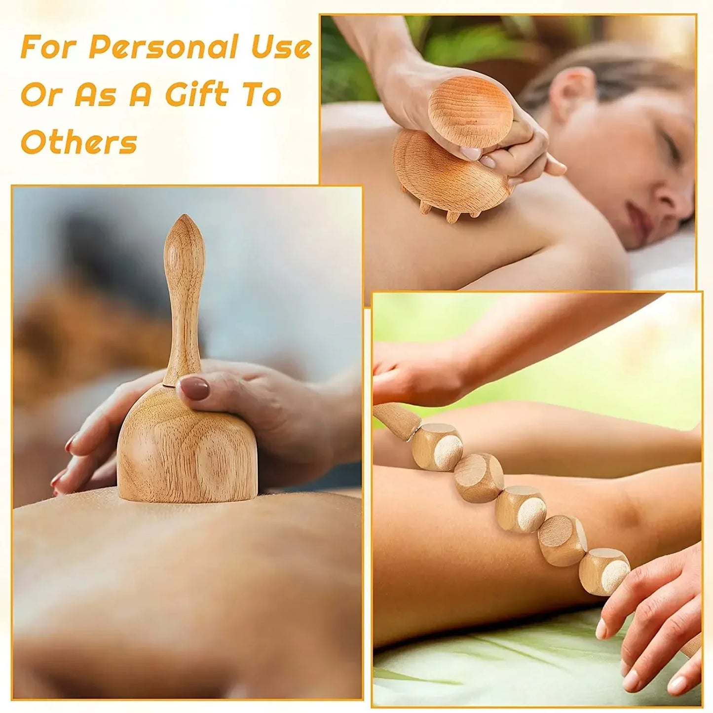 Wooden Lymphatic Drainage & Anti-Cellulite Massage Tools – Gua Sha for Body Shaping & Sore Muscle Relief