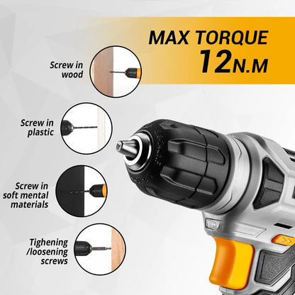 DEKO 126-Piece Power Tool Combo Kit – 8V Cordless Drill with 10MM Keyless Chuck, Professional Home Tool Set