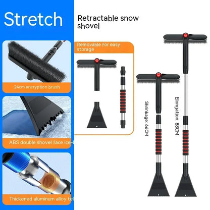 Winter Car Snow Shovel & Ice Scraper – Extendable Detachable Windshield Cleaning Brush Tool
