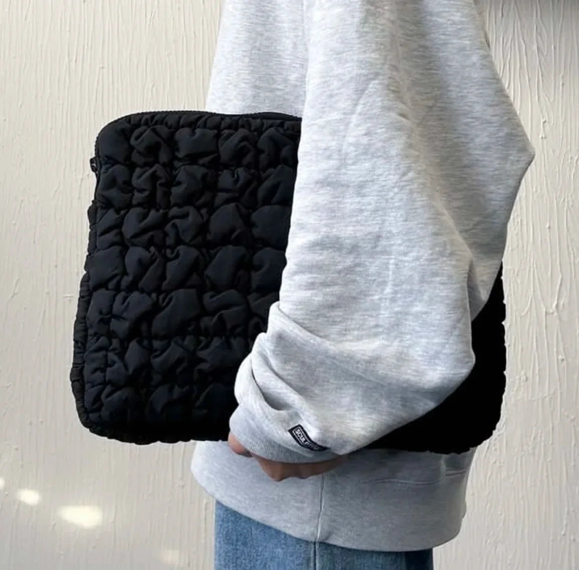 Puffy Quilted Laptop Bag Sleeve 11-15.6 Inch — Protective Notebook Cover for MacBook Air/Pro, iPad, Lenovo, HP