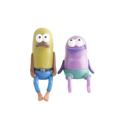 SpongeBob Blind Box Figure - Bikini Bottom Sitting Fish Car Ornament & Cute Desktop Collectible Gift
