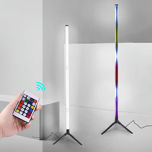 RGB Corner Floor Lamp – Scandinavian Style Color-Changing, Dimmable Ambient Lighting for Bedroom