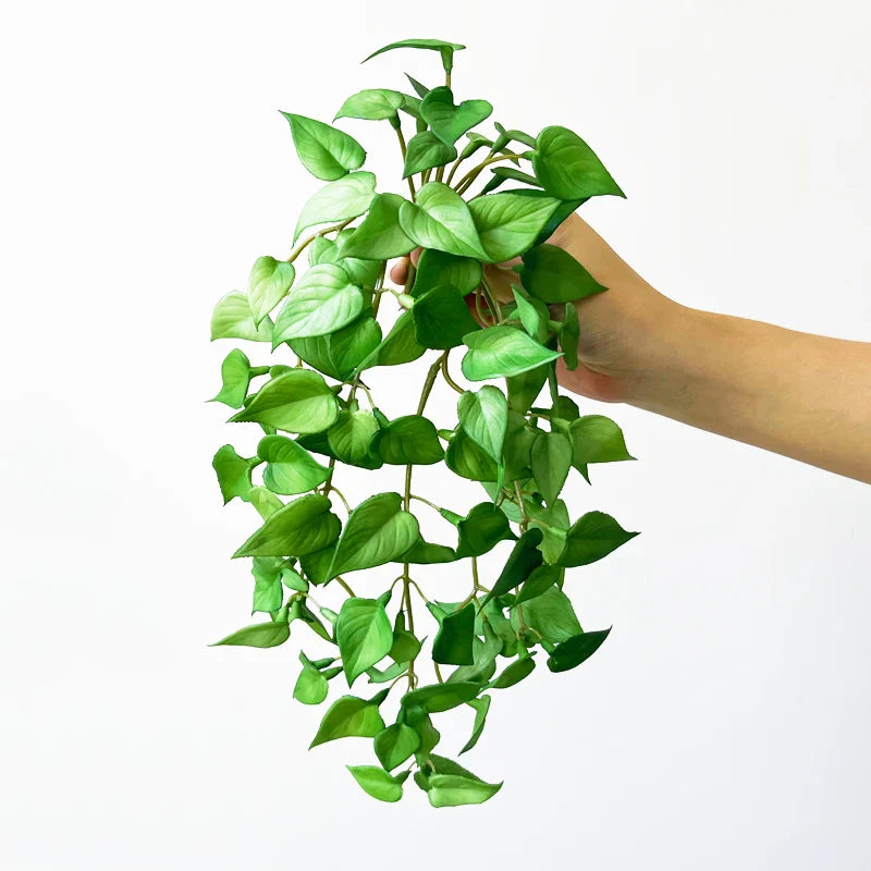 Artificial Mini Copper Coin Grass Bouquet - Soft Glue Fake Plant for Wall Hanging, Home, Office & Garden Decor