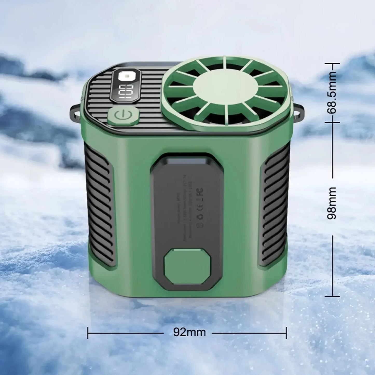 20000mAh Portable Waist Fan - Strong Wind Hanging Neck Fan with Power Bank and LED Lighting for Outdoor Sports and Work