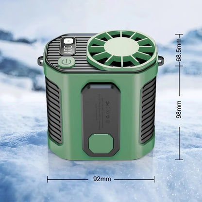 20000mAh Portable Waist Fan - Strong Wind Hanging Neck Fan with Power Bank and LED Lighting for Outdoor Sports and Work