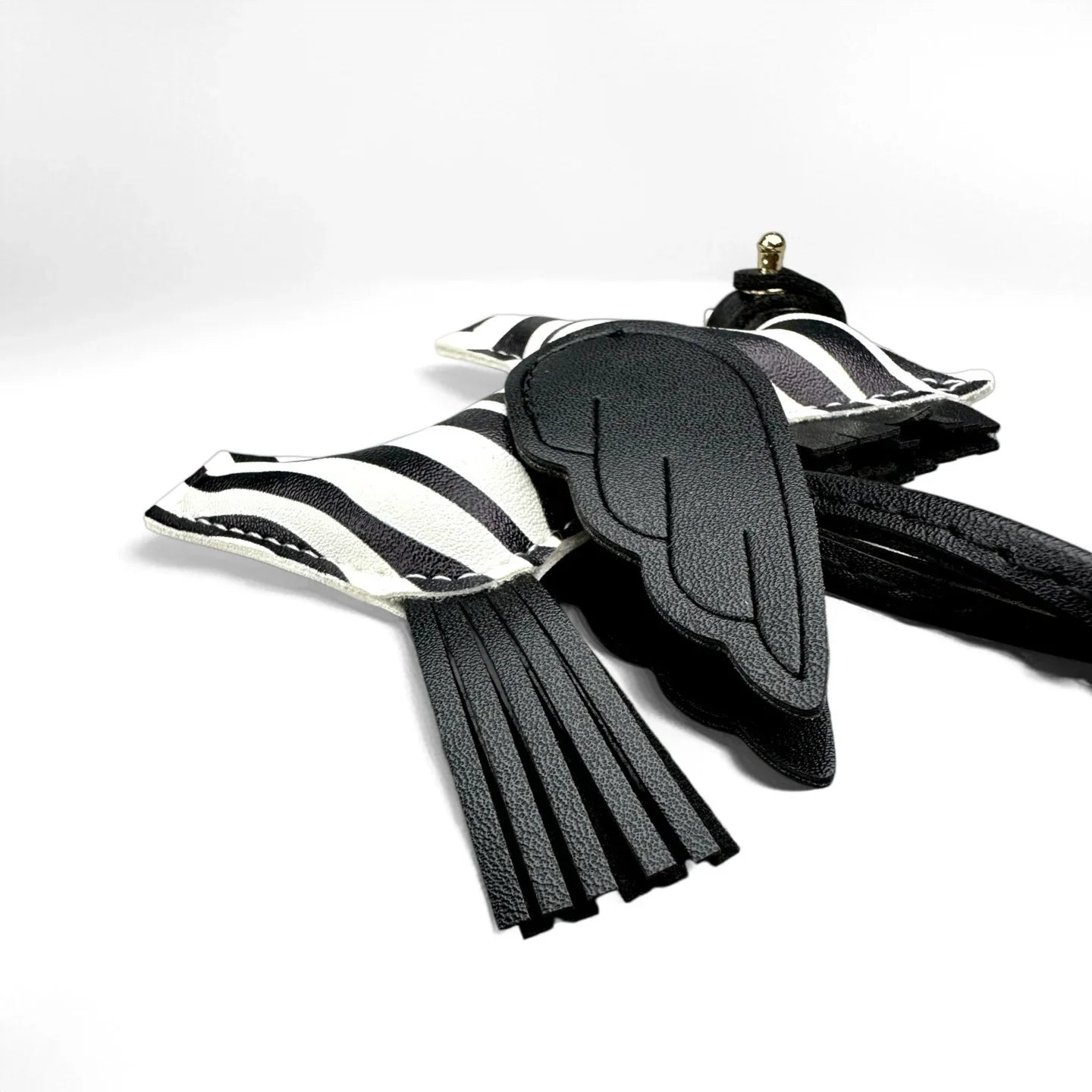 Winged Pony Keychain - Premium PU Leather Bag Charm with Detachable Strap