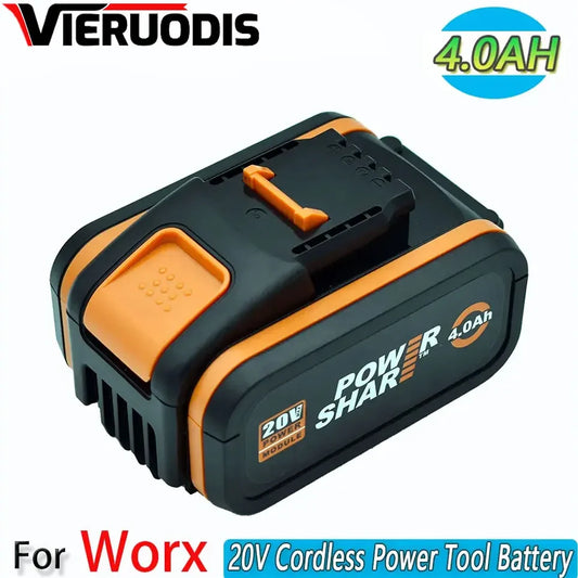 20V 4.0Ah Rechargeable Lithium Battery for WORX – Compatible with WA3553, WA3551, WA3553.1, WA3570, Electric & Garden Tools