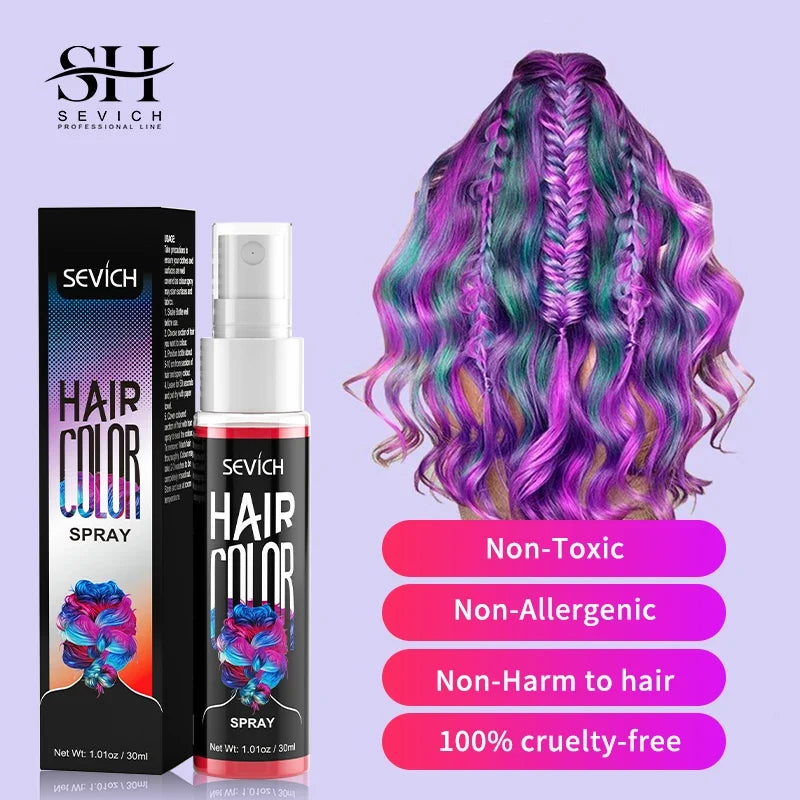 Temporary Hair Color Spray - Washable Instant Hair Dye for Multi-Color Salon Styling, Parties & DIY Looks