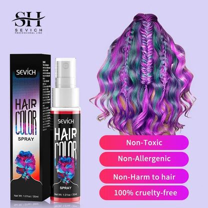 Temporary Hair Color Spray - Washable Instant Hair Dye for Multi-Color Salon Styling, Parties & DIY Looks