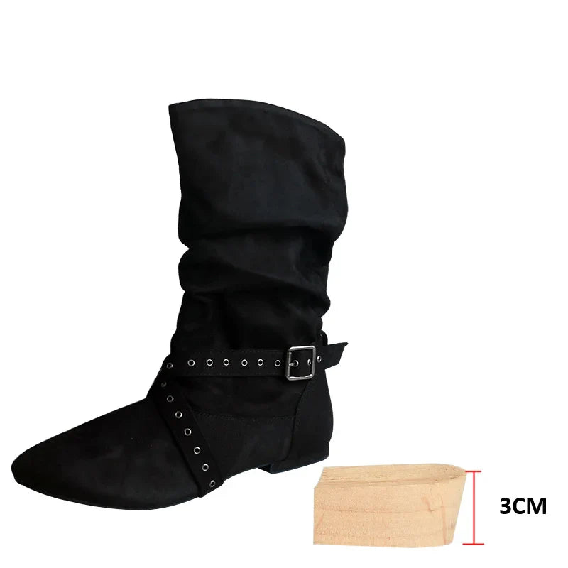 Wedopus Women’s Customized Western Dance Boots – Black Cowboy Heel Boots with Suede Sole for Urban & Ballroom Dancing