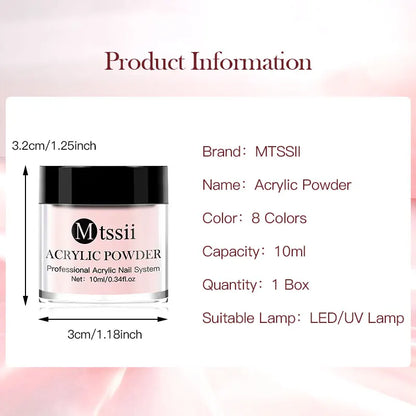 Nail Crystal Powder Kit – Acrylic Liquid Set with Pink & White Powder, Nail Brush for Extension & Carving, Beginner Set