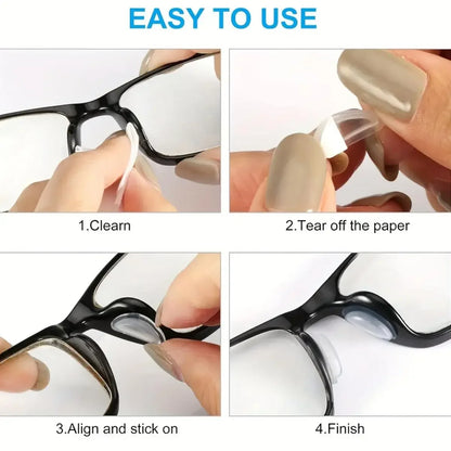 2/5 Pairs Adhesive Silicone Eyeglass Nose Pads – Anti-Slip Stick-On Nose Pads for Sunglasses and Eyewear Accessories