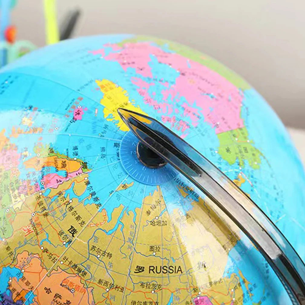 360-Degree Rotating Globe – Educational World Map for Students, Geography Teaching Aid & Kids Learning (30x21.5cm)