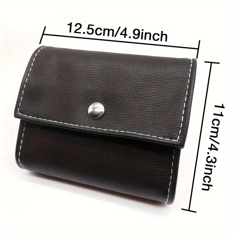 Weekly Pill Organizer Box – Travel Medication Reminder with AM/PM Compartments in Leather Carrying Case