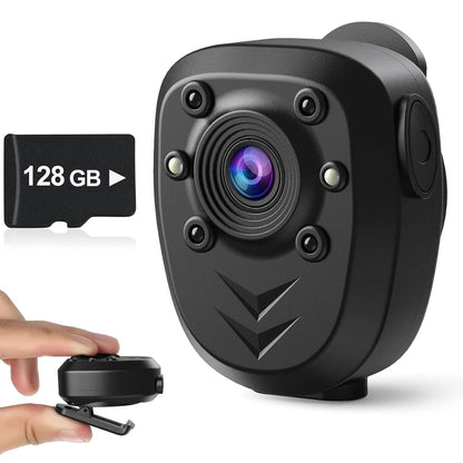 Mini Body Camera 1080P — HD Video Recorder with 32GB, Night Vision IR, Loop Recording & 4–6H Battery
