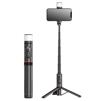 Roreta Portable Wireless Bluetooth Selfie Stick Tripod with Fill Light – Telescopic for iPhone 13, Huawei, Xiaomi & Android Phones