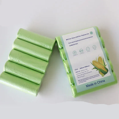 100pcs Biodegradable Garbage Bags – Disposable Starch Degradable Trash Bags for Kitchen Cleaning, Eco-Friendly Environmental Solution