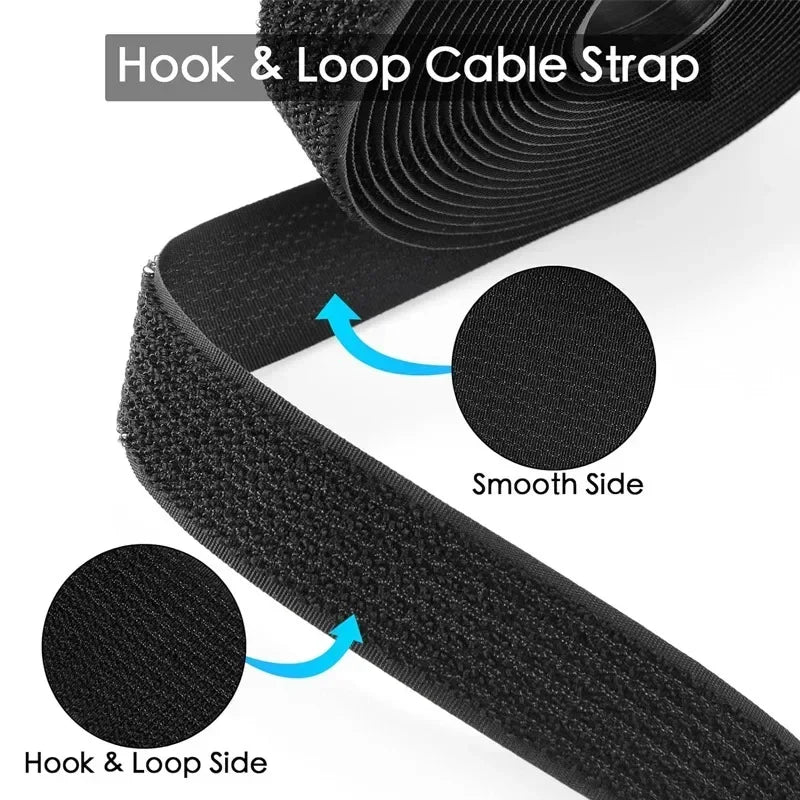Reusable Nylon Hook & Loop Cable Ties – Adjustable Self-Adhesive Fastening Straps for Cord Management (5M/10M)