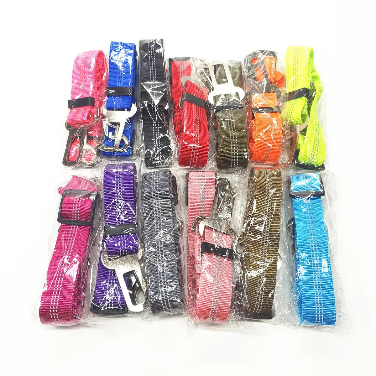 Adjustable Dog Car Seat Belt Harness – Nylon Reflective Elastic Safety Strap with Cushioning for Pet Travel