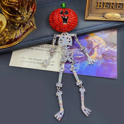 Vintage Baroque Crystal Castle Carriage Brooch – Rhinestone Clock Pin Badge for Women & Girls, Elegant Statement Jewelry