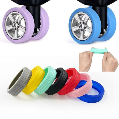 4/8PCS Travel Luggage Wheel Protectors — Noise-Reducing Caster Covers for Suitcase Trolley Boxes