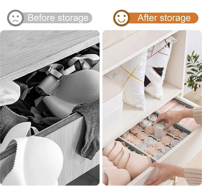 Foldable Underwear Drawer Organizer Box – Storage Case for Socks, Bras, Pants, Scarves, and Ties