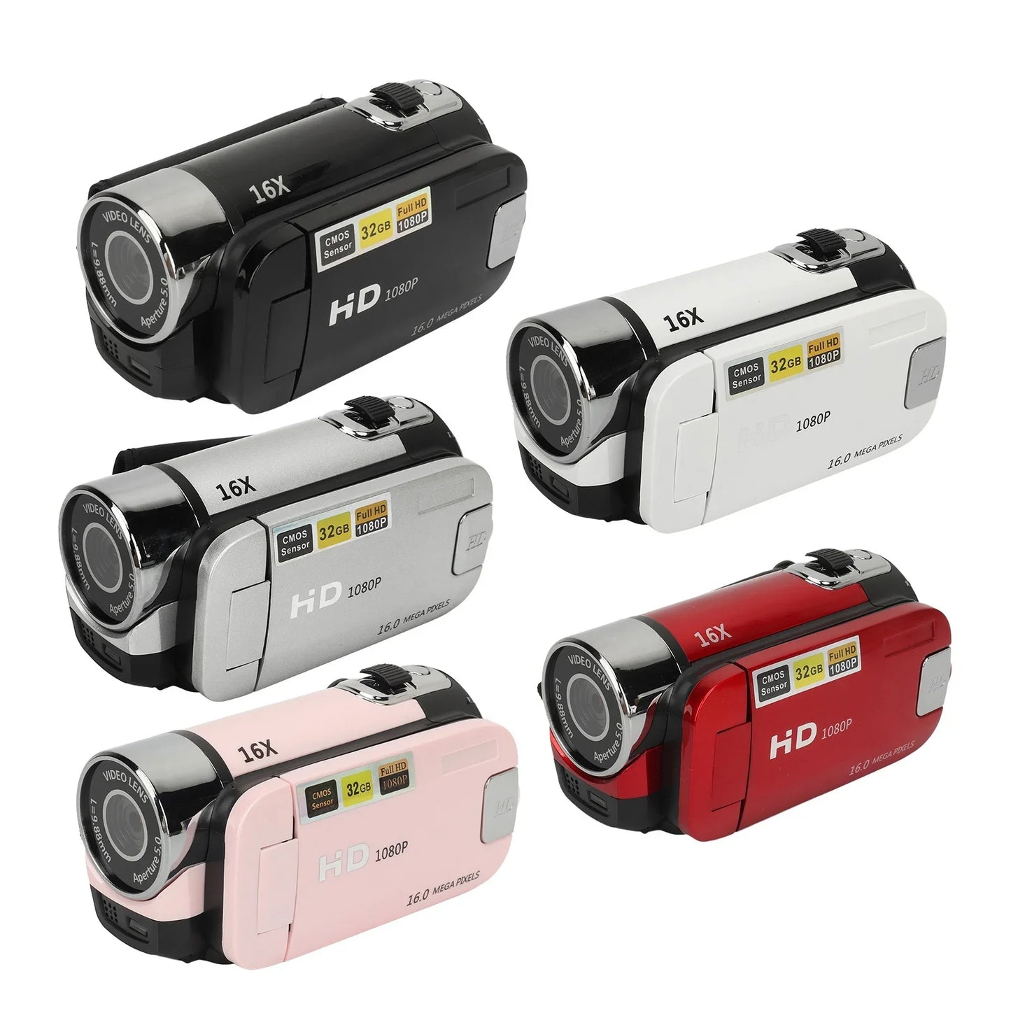 D90 1080P 16MP Digital Camera – 2.4" Rotatable Screen, 16X Zoom, HD Video Recorder with Fill Light