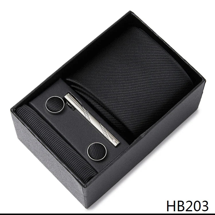 Men’s Tie and Pocket Square Gift Set – 2023 Mixed Colors Paisley Necktie in Box, Wedding Suit Accessory