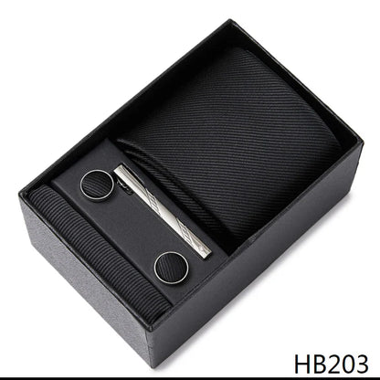Men’s Tie and Pocket Square Gift Set – 2023 Mixed Colors Paisley Necktie in Box, Wedding Suit Accessory