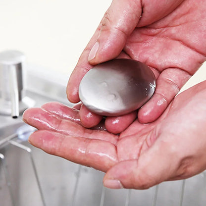 Stainless Steel Soap Shape Odor Remover - Deodorize Hands in Kitchen, Bathroom - Useful Tool for Smell Elimination