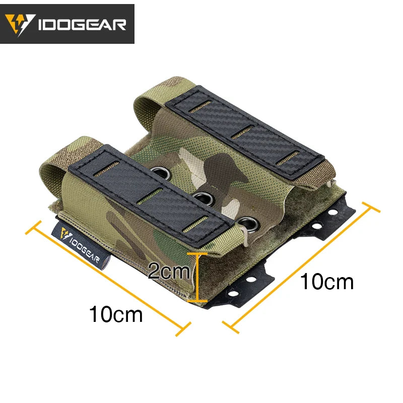 IDOGEAR Tactical Mag Pouch 9mm – Double Carbon Fiber MOLLE Carrier, Camo 3590