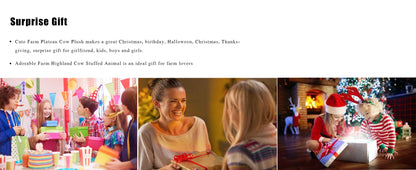 25cm Highland Cow Plush Toy — Soft Stuffed Animal Doll, Kawaii Kids & Baby Gift, Home & Room Decor