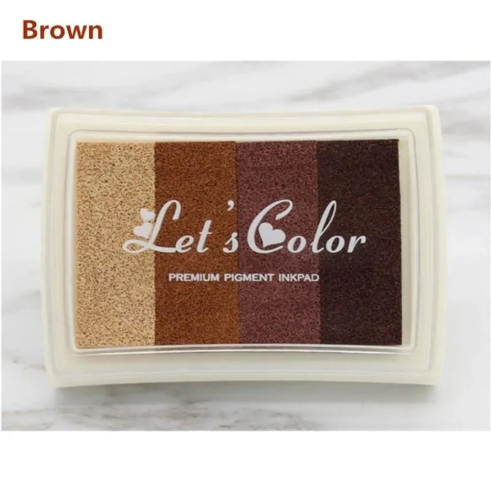 Durable Printing Ink Pad Set – Four-Color Gradient DIY Fingerprint Sponge for Creative Stationery Decoration