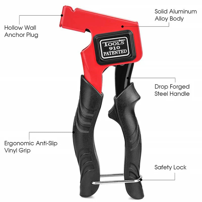 Hand Tool Wall Anchor Gun — Hollow Metal Cavity Anchor Fixing Gun for Gypsum Plasterboard & Molly Drywall Tools