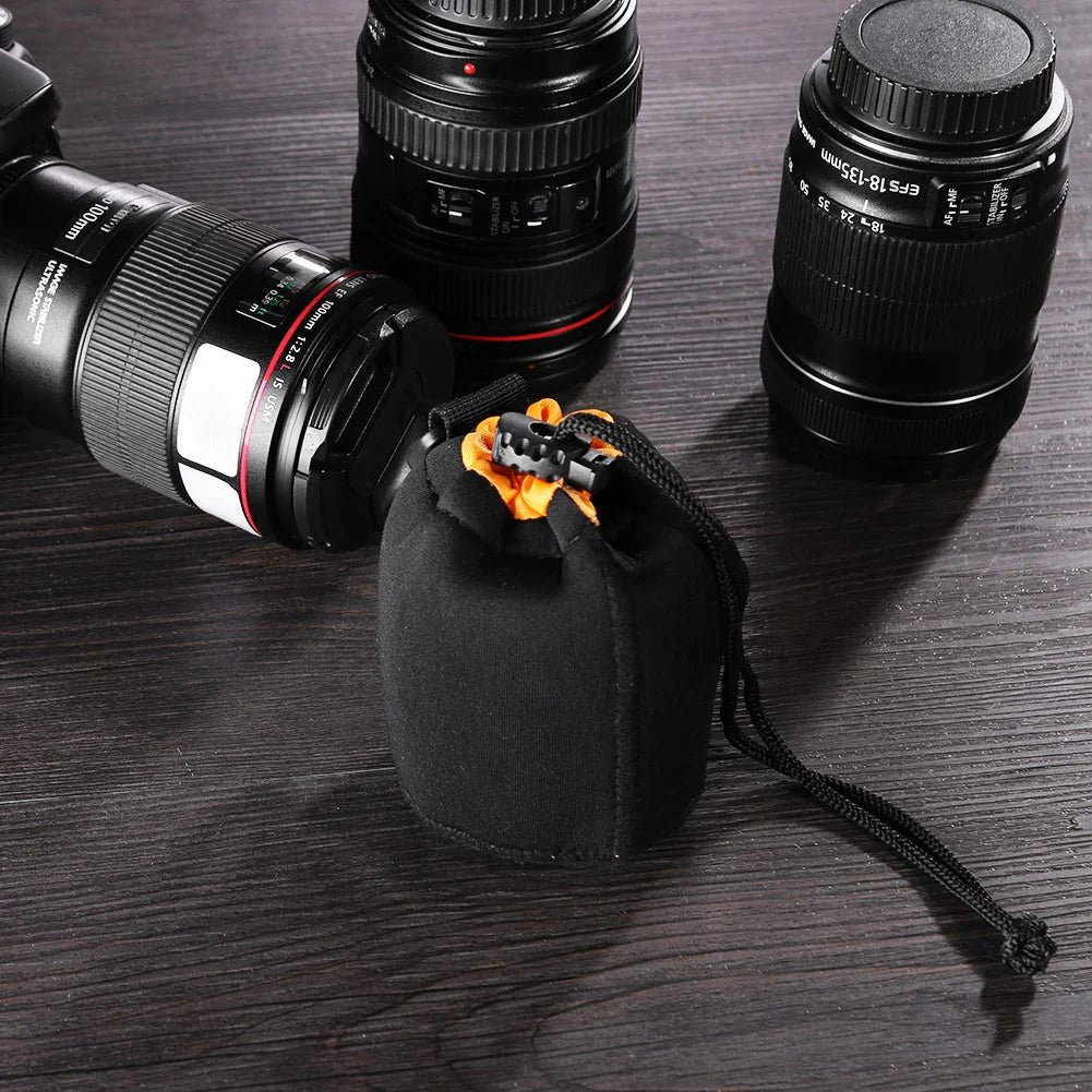 Neoprene Camera Lens Pouch — Waterproof Soft Case for Canon, Sony & Most DSLR Cameras