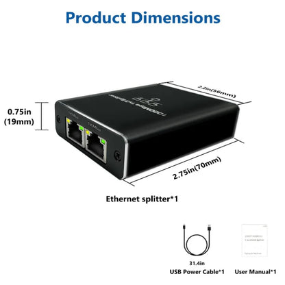 RJ45 Splitter 1-in-2/3/4 Out — 1000Mbps Gigabit Ethernet Network Adapter, Internet Extender & RJ45 8P8C Converter Plug